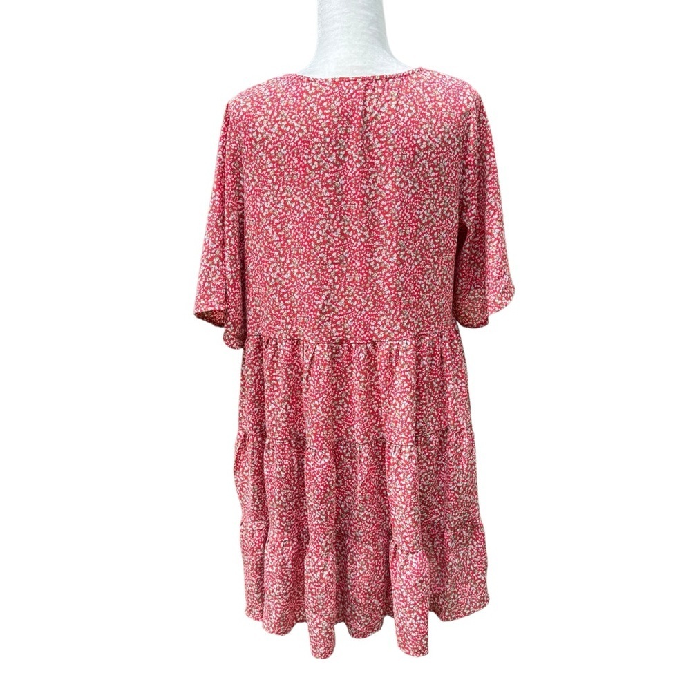 NWOT Flawless Red Floral Tiered Mini Dress - Picture 4 of 7